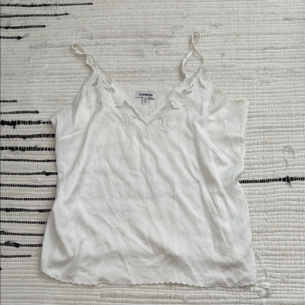 Express White Lace Trim Cami